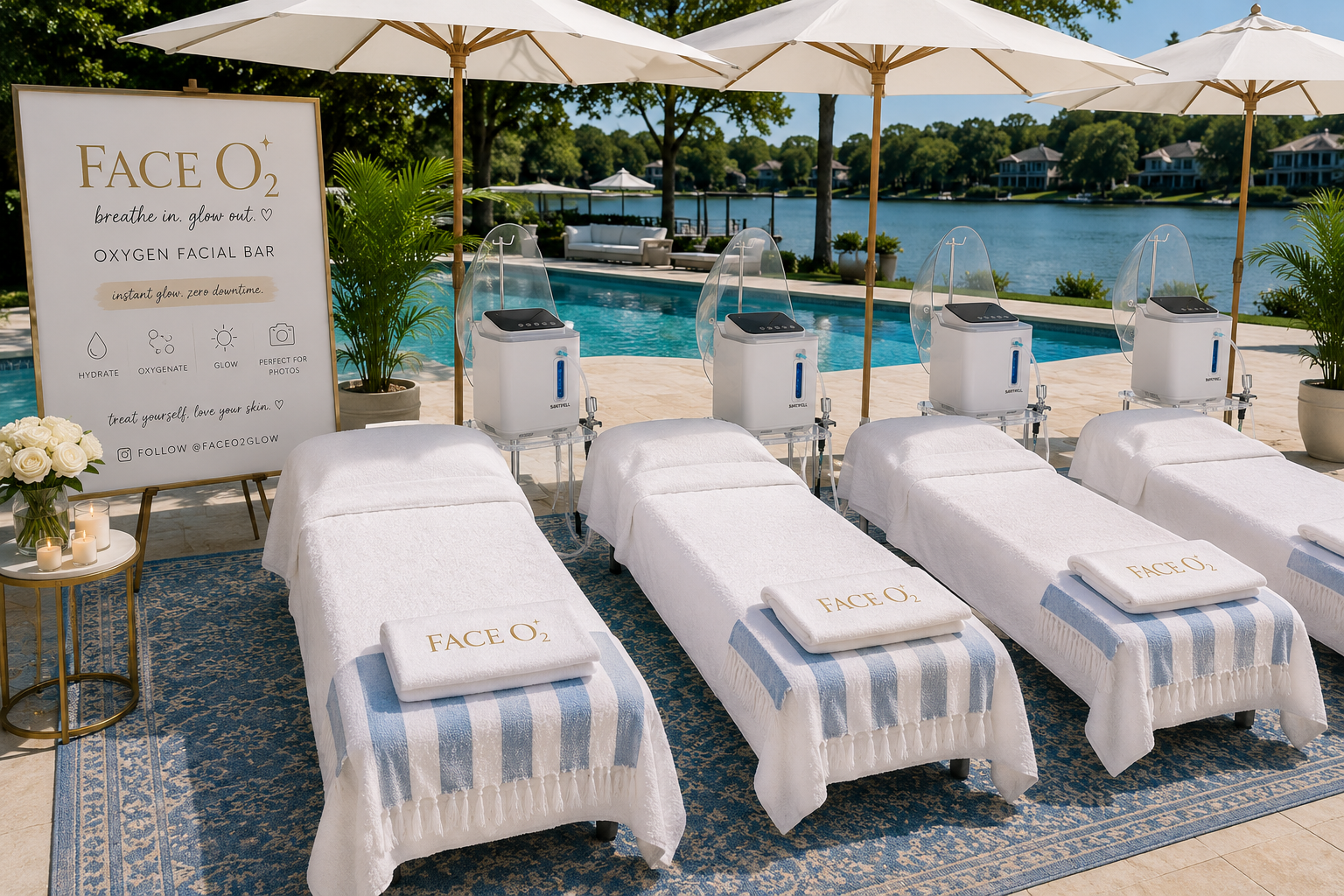 Glowing skin after oxygen facial treatment